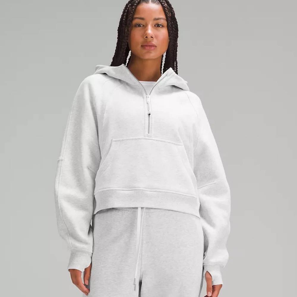 Lululemon Scuba Oversized Half-Zip Hoodie XS/S Heathered Core Ultra Light Grey